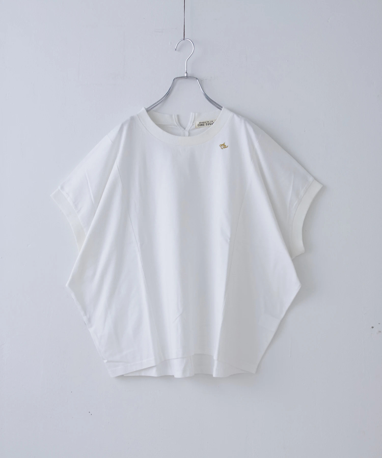 CUBE SUGAR(キューブシュガー) |21/-シルケット風天竺 接触冷感 切替 ドルマン Tシャツ