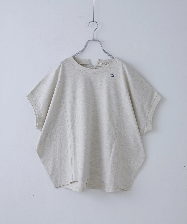 CUBE SUGAR(キューブシュガー) |21/-シルケット風天竺 接触冷感 切替 ドルマン Tシャツ