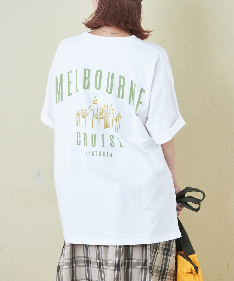 CUBE SUGAR(キューブシュガー) |21/-シルケット風天竺 接触冷感 バックプリント ビッグ Tシャツ