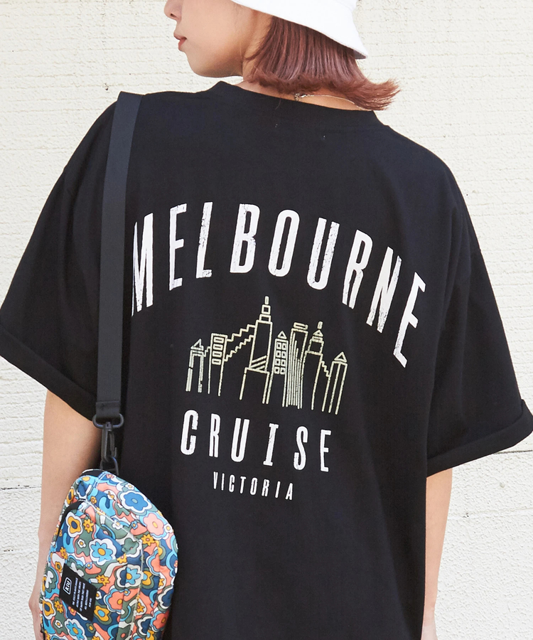 CUBE SUGAR(キューブシュガー) |21/-シルケット風天竺 接触冷感 バックプリント ビッグ Tシャツ