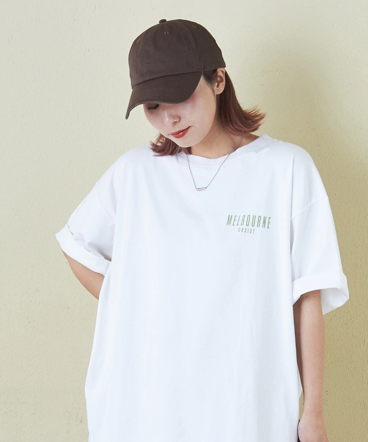 CUBE SUGAR(キューブシュガー) |21/-シルケット風天竺 接触冷感 バックプリント ビッグ Tシャツ