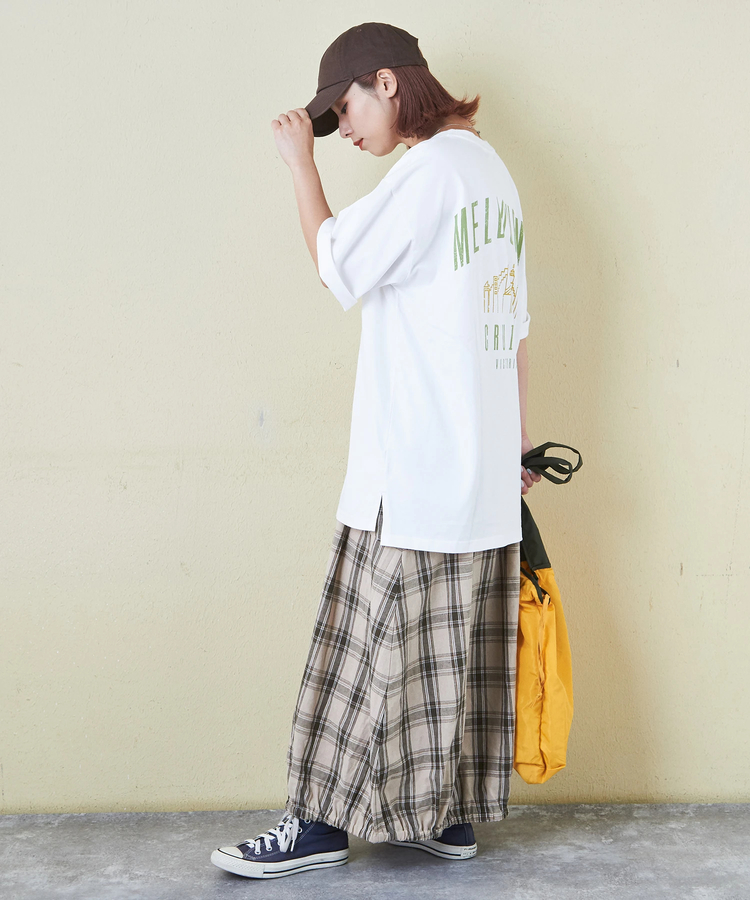 CUBE SUGAR(キューブシュガー) |21/-シルケット風天竺 接触冷感 バックプリント ビッグ Tシャツ
