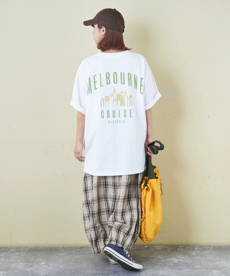 CUBE SUGAR(キューブシュガー) |21/-シルケット風天竺 接触冷感 バックプリント ビッグ Tシャツ