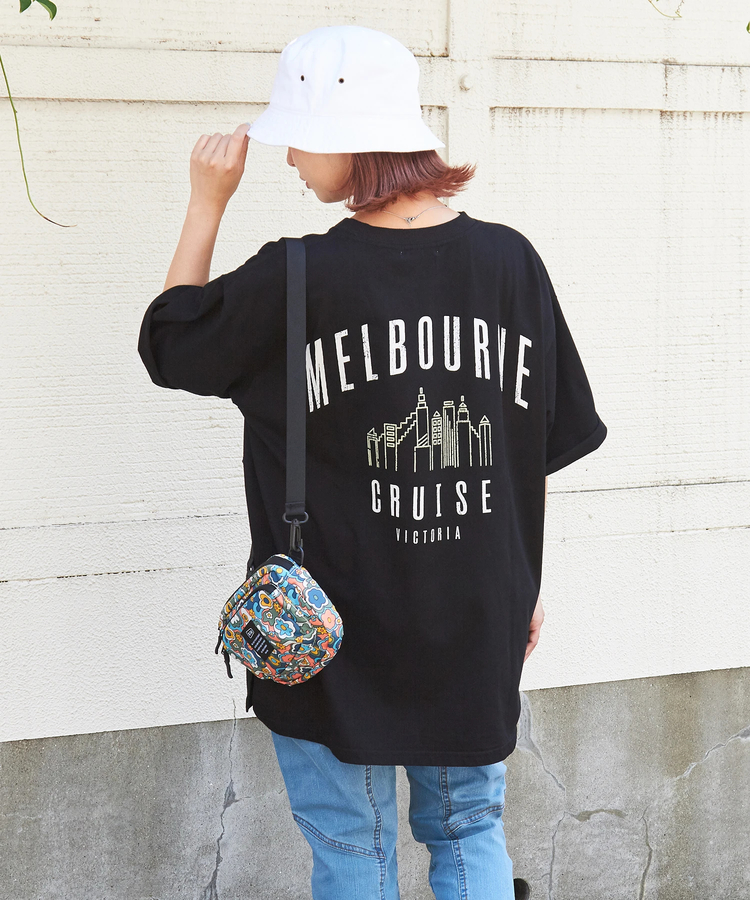 CUBE SUGAR(キューブシュガー) |21/-シルケット風天竺 接触冷感 バックプリント ビッグ Tシャツ