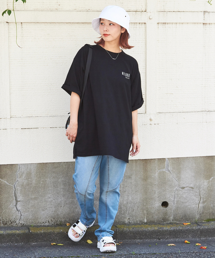 CUBE SUGAR(キューブシュガー) |21/-シルケット風天竺 接触冷感 バックプリント ビッグ Tシャツ