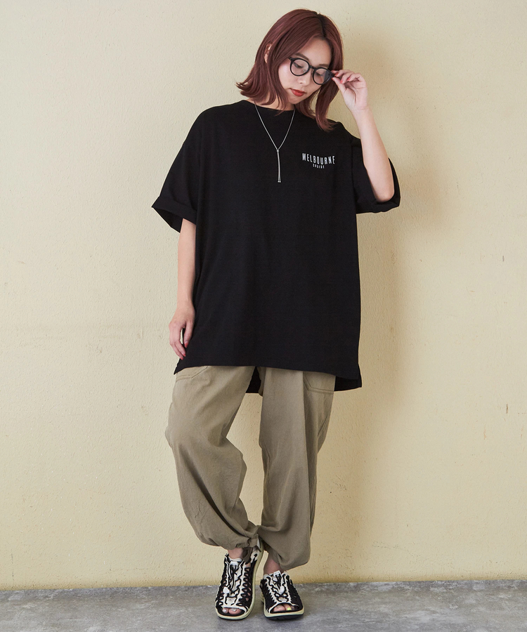 CUBE SUGAR(キューブシュガー) |21/-シルケット風天竺 接触冷感 バックプリント ビッグ Tシャツ