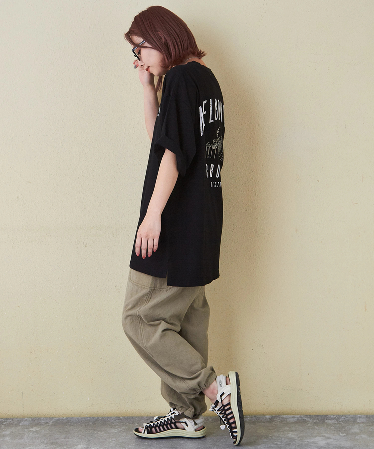 CUBE SUGAR(キューブシュガー) |21/-シルケット風天竺 接触冷感 バックプリント ビッグ Tシャツ