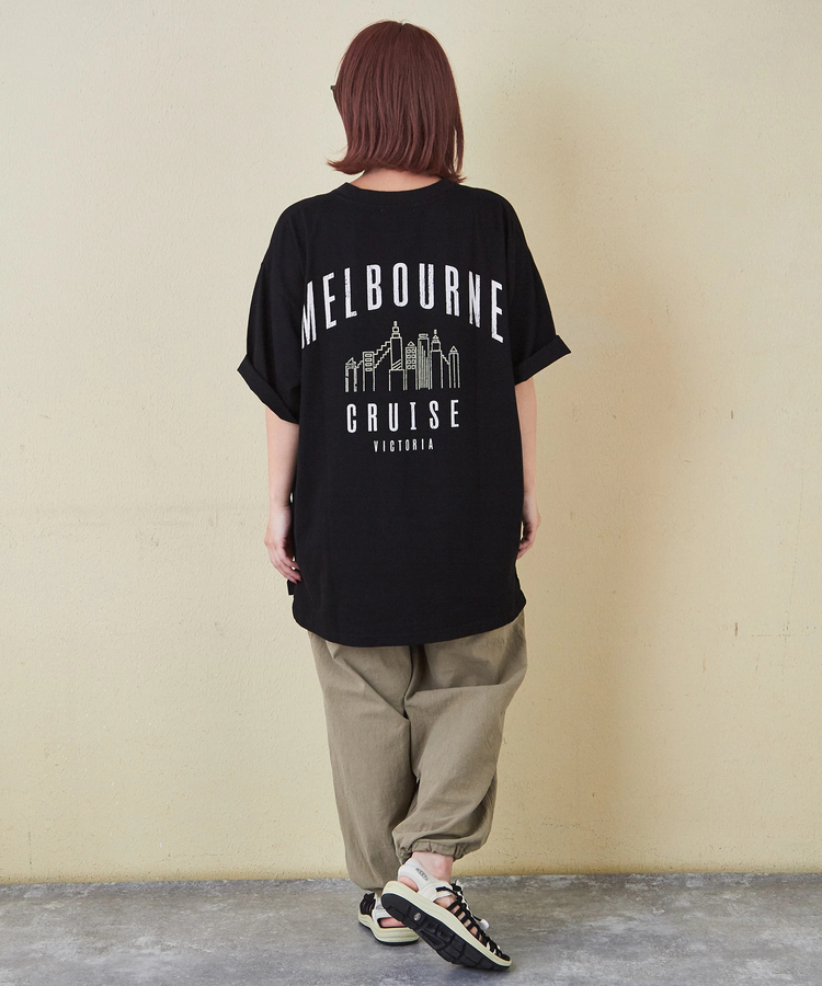 CUBE SUGAR(キューブシュガー) |21/-シルケット風天竺 接触冷感 バックプリント ビッグ Tシャツ