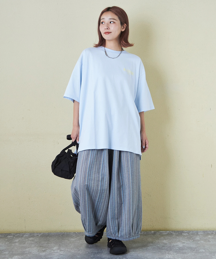 CUBE SUGAR(キューブシュガー) |21/-シルケット風天竺 接触冷感 バックプリント ビッグ Tシャツ