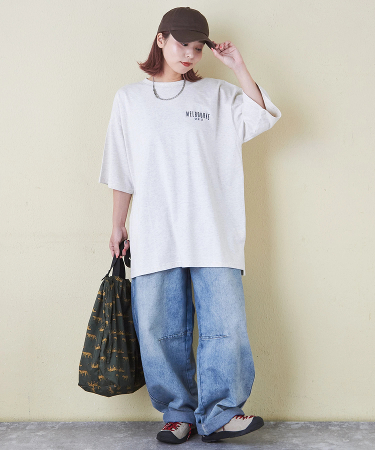 CUBE SUGAR(キューブシュガー) |21/-シルケット風天竺 接触冷感 バックプリント ビッグ Tシャツ