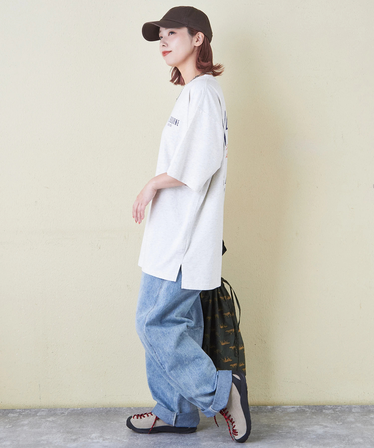 CUBE SUGAR(キューブシュガー) |21/-シルケット風天竺 接触冷感 バックプリント ビッグ Tシャツ