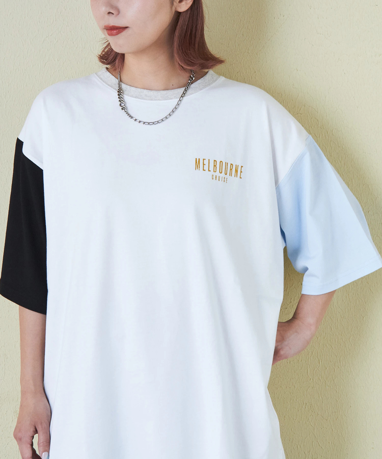 CUBE SUGAR(キューブシュガー) |21/-シルケット風天竺 接触冷感 バックプリント ビッグ Tシャツ