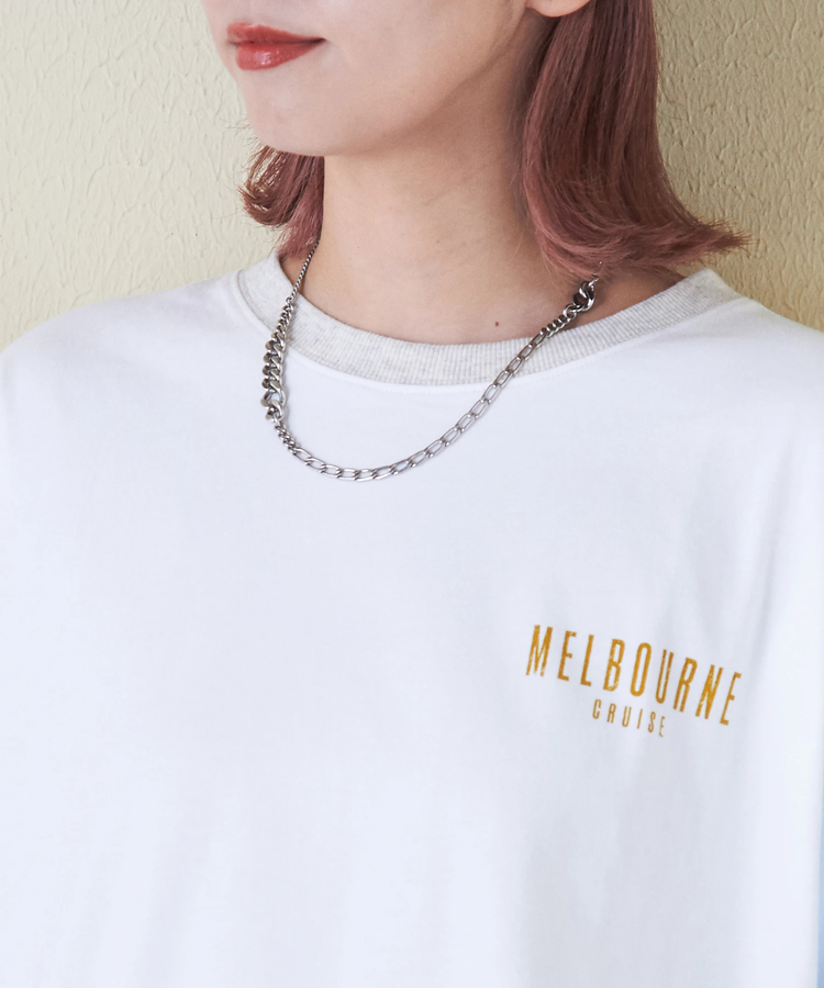 CUBE SUGAR(キューブシュガー) |21/-シルケット風天竺 接触冷感 バックプリント ビッグ Tシャツ