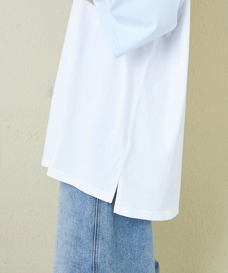 CUBE SUGAR(キューブシュガー) |21/-シルケット風天竺 接触冷感 バックプリント ビッグ Tシャツ