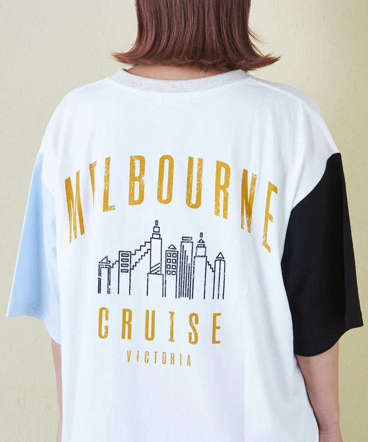CUBE SUGAR(キューブシュガー) |21/-シルケット風天竺 接触冷感 バックプリント ビッグ Tシャツ