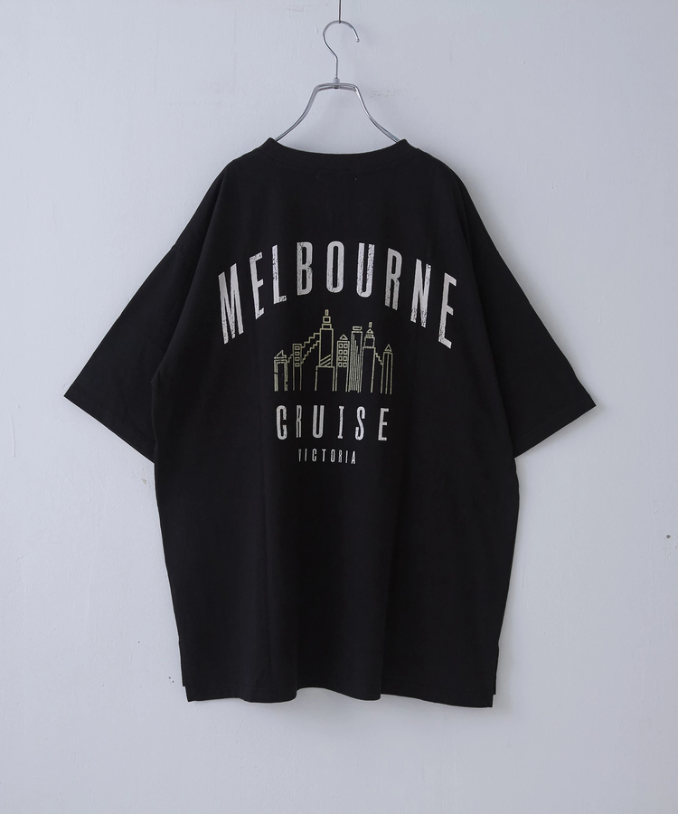 CUBE SUGAR(キューブシュガー) |21/-シルケット風天竺 接触冷感 バックプリント ビッグ Tシャツ