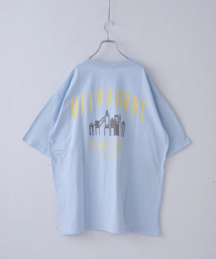 CUBE SUGAR(キューブシュガー) |21/-シルケット風天竺 接触冷感 バックプリント ビッグ Tシャツ