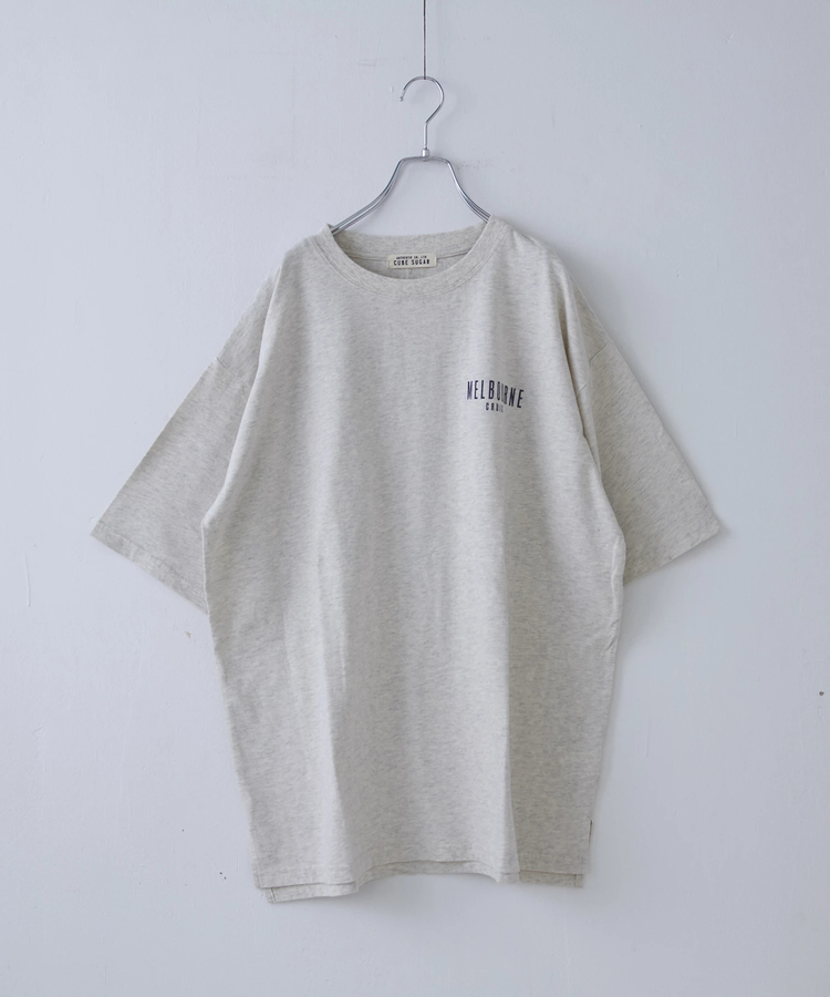 CUBE SUGAR(キューブシュガー) |21/-シルケット風天竺 接触冷感 バックプリント ビッグ Tシャツ