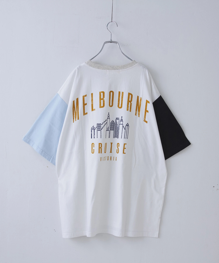 CUBE SUGAR(キューブシュガー) |21/-シルケット風天竺 接触冷感 バックプリント ビッグ Tシャツ