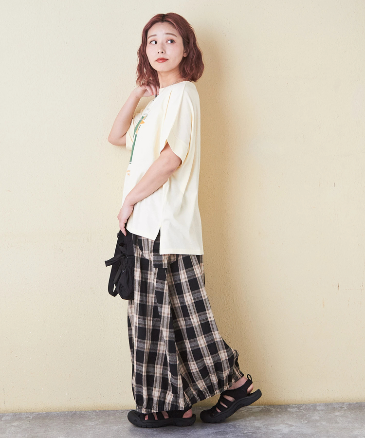 CUBE SUGAR(キューブシュガー) |32/-OE天竺 グラフィック プリント スクエア Tシャツ