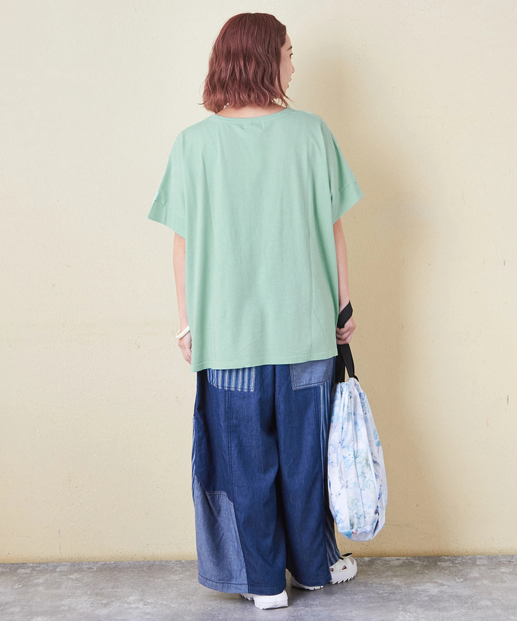 CUBE SUGAR(キューブシュガー) |32/-OE天竺 グラフィック プリント スクエア Tシャツ