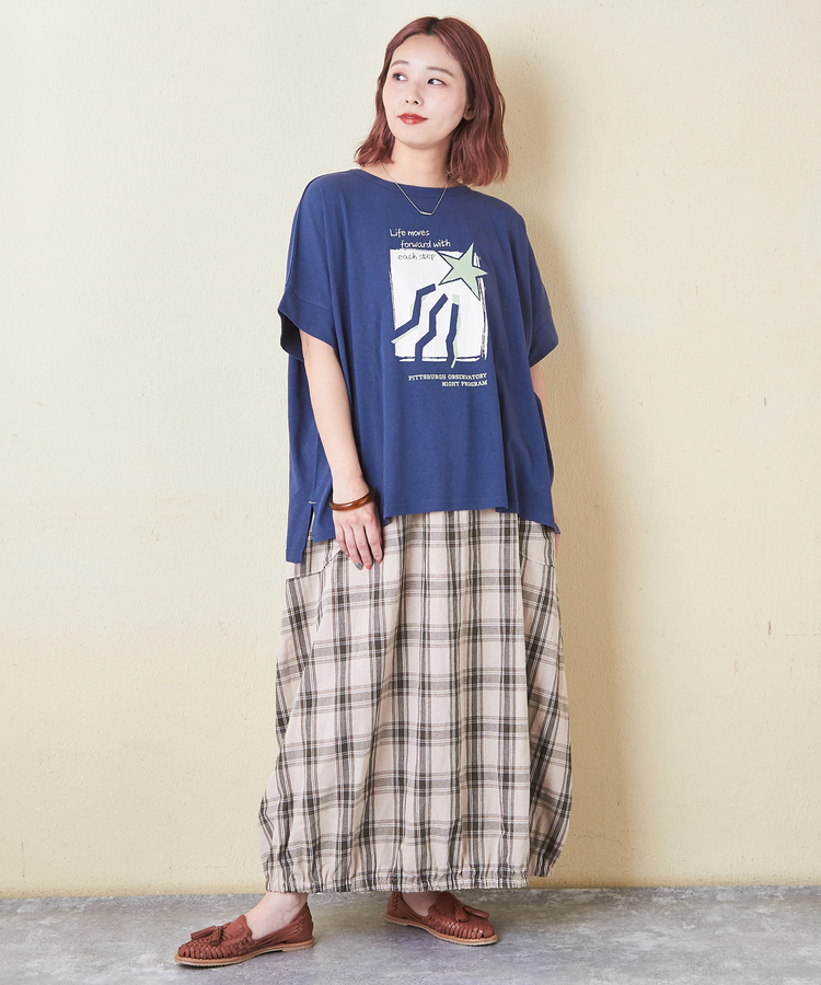 CUBE SUGAR(キューブシュガー) |32/-OE天竺 グラフィック プリント スクエア Tシャツ