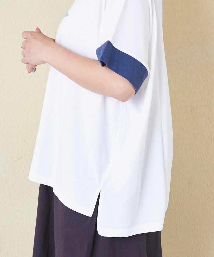 CUBE SUGAR(キューブシュガー) |32/-OE天竺 グラフィック プリント スクエア Tシャツ