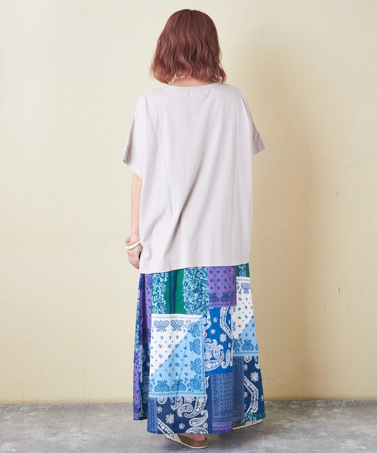 CUBE SUGAR(キューブシュガー) |32/-OE天竺 グラフィック プリント スクエア Tシャツ