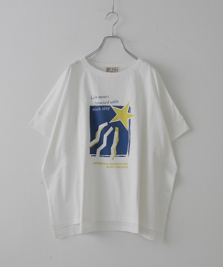 CUBE SUGAR(キューブシュガー) |32/-OE天竺 グラフィック プリント スクエア Tシャツ