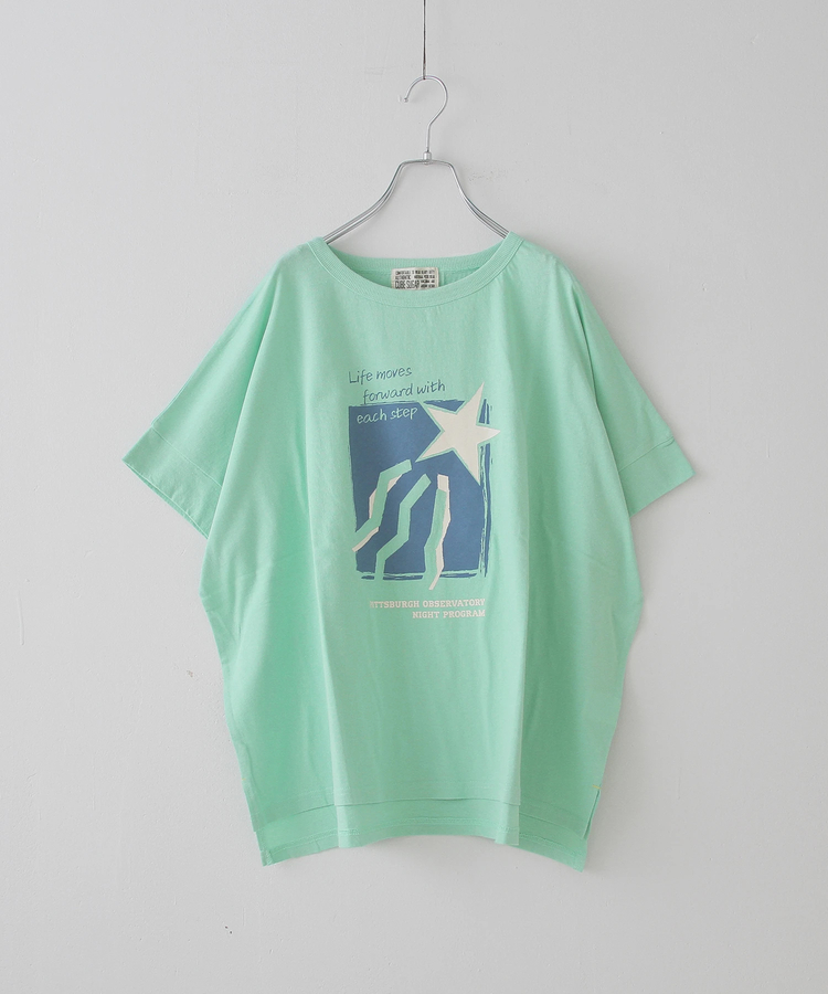 CUBE SUGAR(キューブシュガー) |32/-OE天竺 グラフィック プリント スクエア Tシャツ
