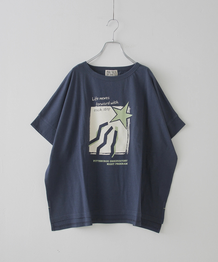 CUBE SUGAR(キューブシュガー) |32/-OE天竺 グラフィック プリント スクエア Tシャツ