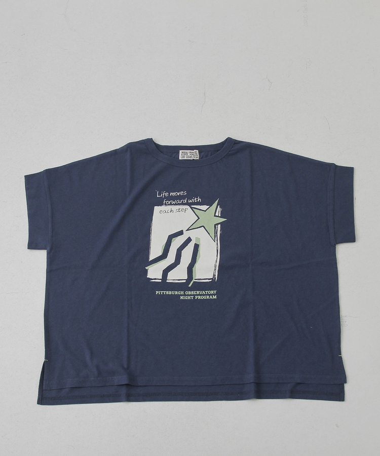 CUBE SUGAR(キューブシュガー) |32/-OE天竺 グラフィック プリント スクエア Tシャツ
