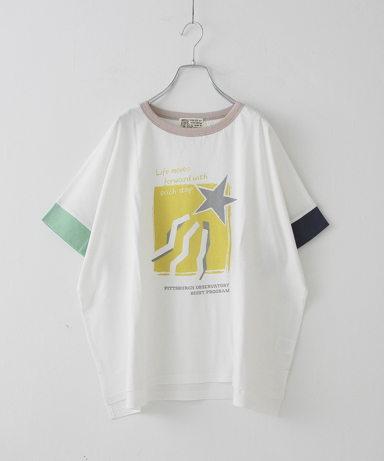 CUBE SUGAR(キューブシュガー) |32/-OE天竺 グラフィック プリント スクエア Tシャツ