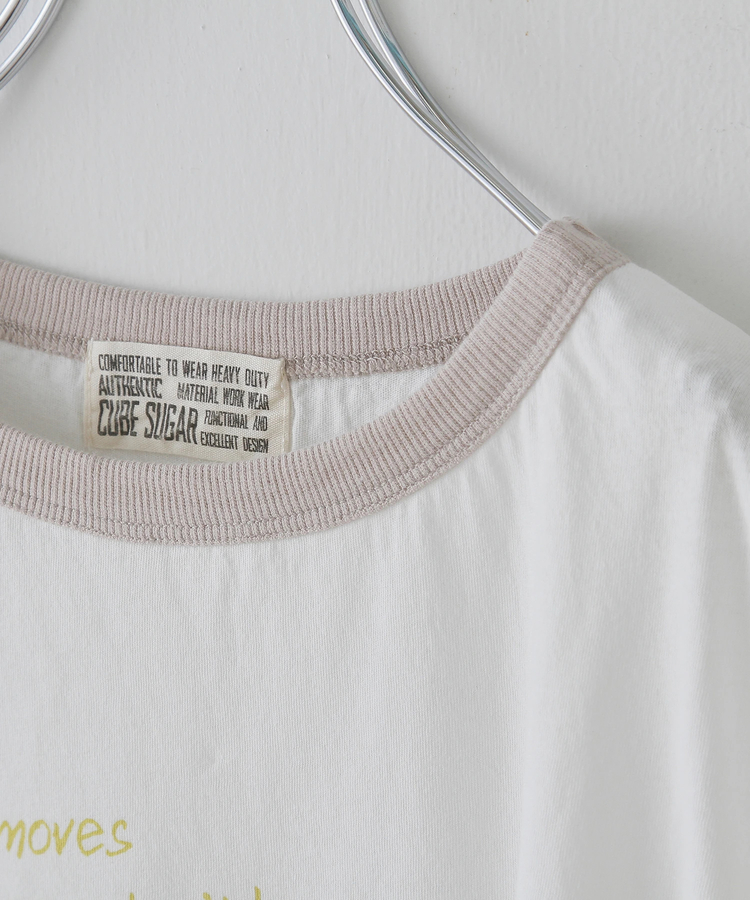CUBE SUGAR(キューブシュガー) |32/-OE天竺 グラフィック プリント スクエア Tシャツ