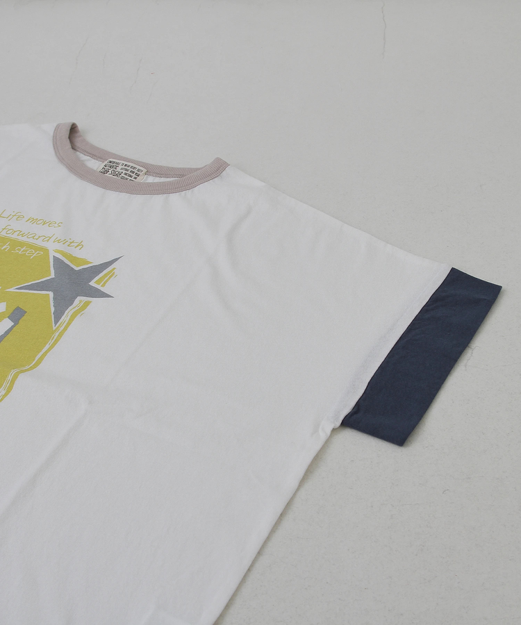 CUBE SUGAR(キューブシュガー) |32/-OE天竺 グラフィック プリント スクエア Tシャツ