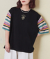 CUBE SUGAR(キューブシュガー)通販 | 21/-OE天竺 透かし編 ボーダー スリーブ Tシャツ