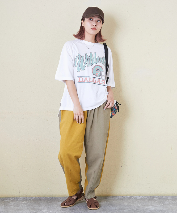 CUBE SUGAR(キューブシュガー) |32/-ピーチ起毛 天竺 オゾン加工 ロゴプリント ラグラン Tシャツ