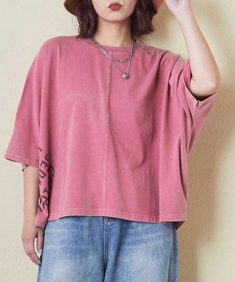CUBE SUGAR(キューブシュガー) |26/-天竺 パウダー加工 2WAY スリーブ Tシャツ