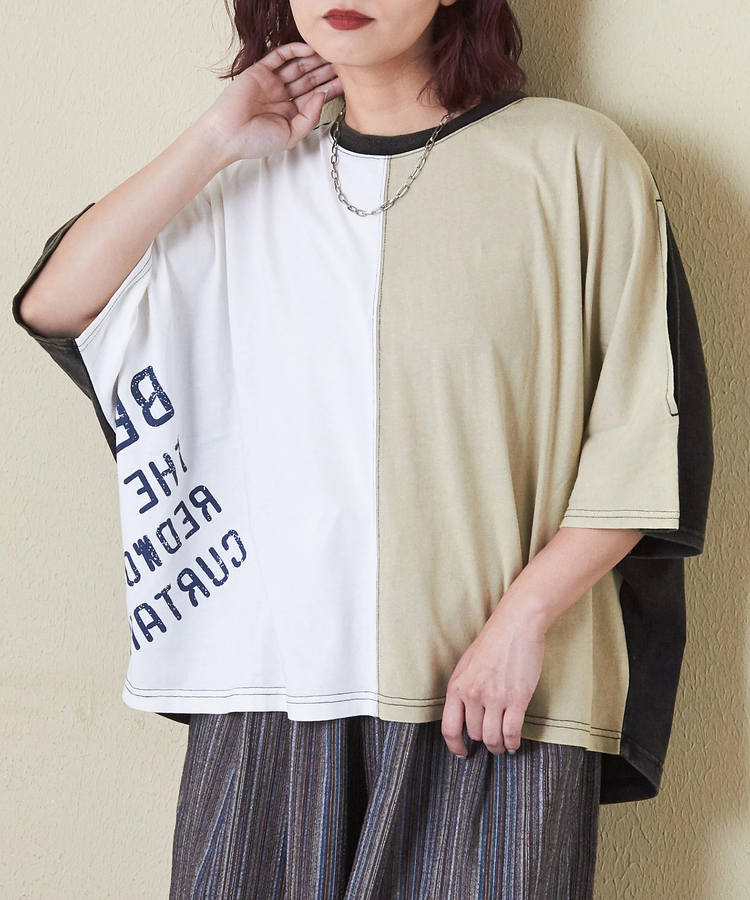 CUBE SUGAR(キューブシュガー) |26/-天竺 パウダー加工 2WAY スリーブ Tシャツ