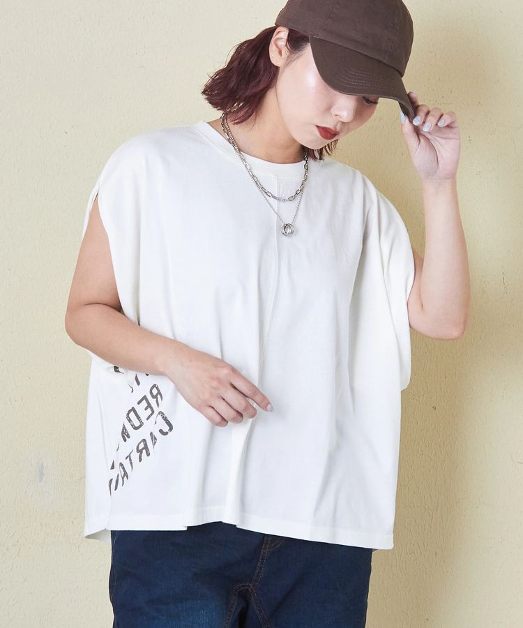 CUBE SUGAR(キューブシュガー) |26/-天竺 パウダー加工 2WAY スリーブ Tシャツ