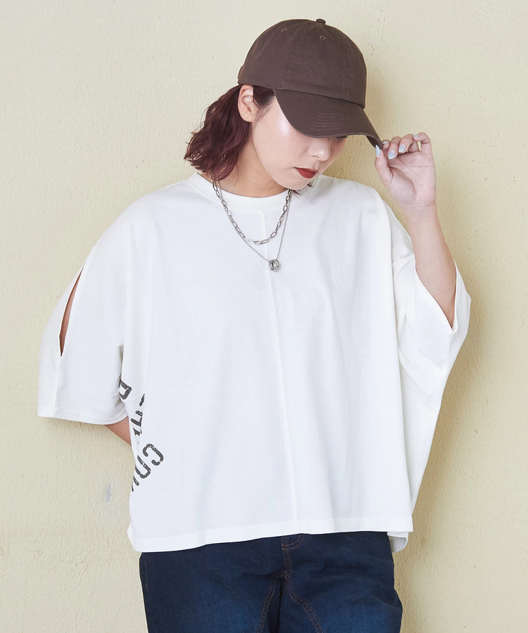 CUBE SUGAR(キューブシュガー) |26/-天竺 パウダー加工 2WAY スリーブ Tシャツ