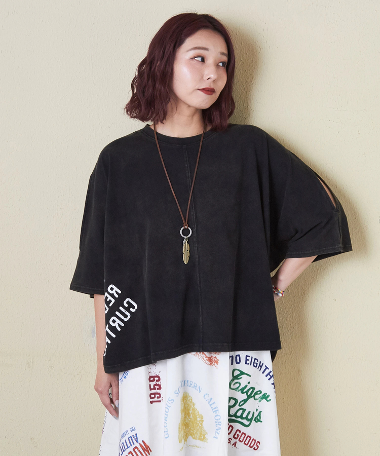 CUBE SUGAR(キューブシュガー) |26/-天竺 パウダー加工 2WAY スリーブ Tシャツ