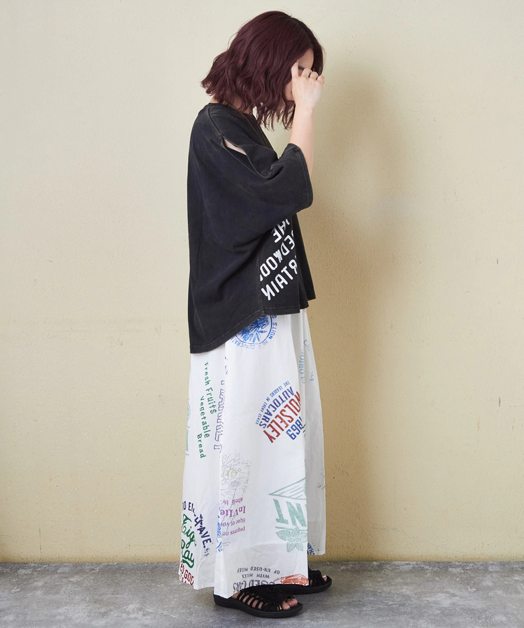 CUBE SUGAR(キューブシュガー) |26/-天竺 パウダー加工 2WAY スリーブ Tシャツ