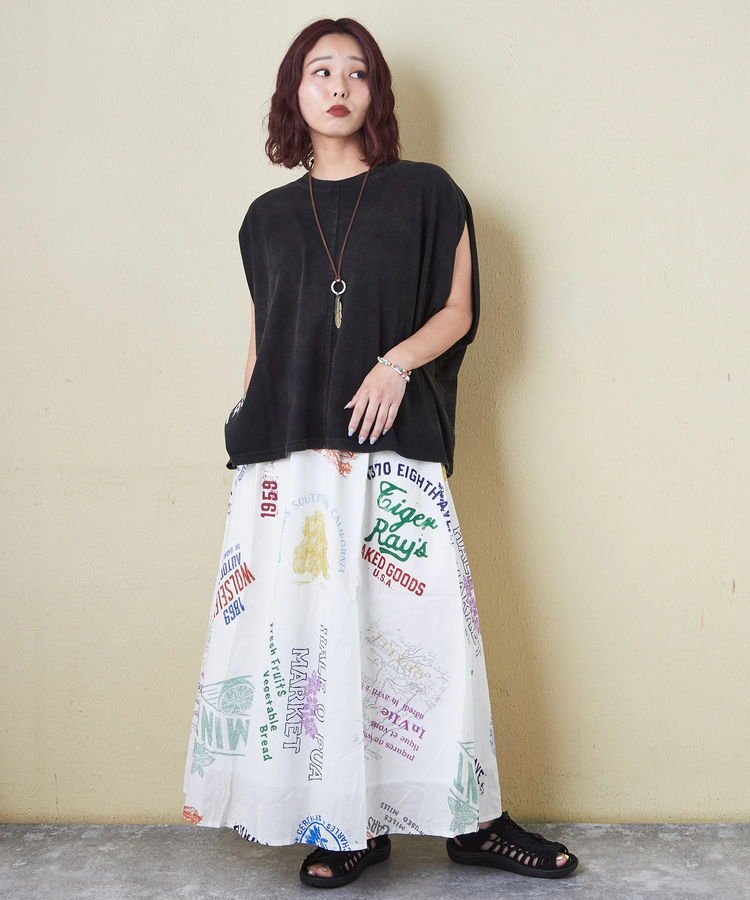 CUBE SUGAR(キューブシュガー) |26/-天竺 パウダー加工 2WAY スリーブ Tシャツ