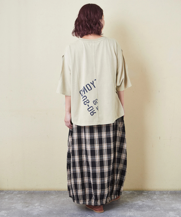 CUBE SUGAR(キューブシュガー) |26/-天竺 パウダー加工 2WAY スリーブ Tシャツ
