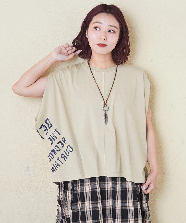 CUBE SUGAR(キューブシュガー) |26/-天竺 パウダー加工 2WAY スリーブ Tシャツ