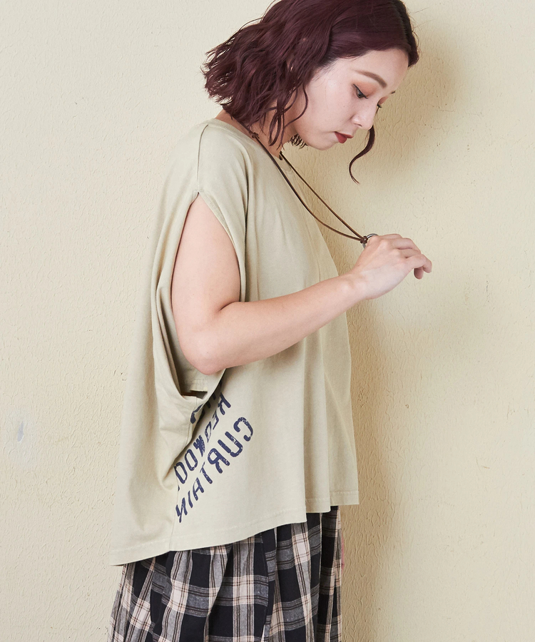 CUBE SUGAR(キューブシュガー) |26/-天竺 パウダー加工 2WAY スリーブ Tシャツ