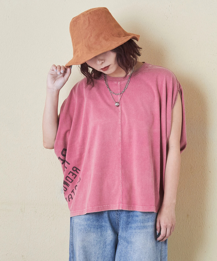 CUBE SUGAR(キューブシュガー) |26/-天竺 パウダー加工 2WAY スリーブ Tシャツ
