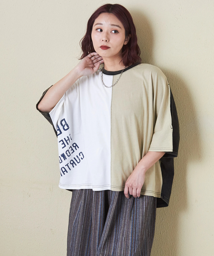 CUBE SUGAR(キューブシュガー) |26/-天竺 パウダー加工 2WAY スリーブ Tシャツ