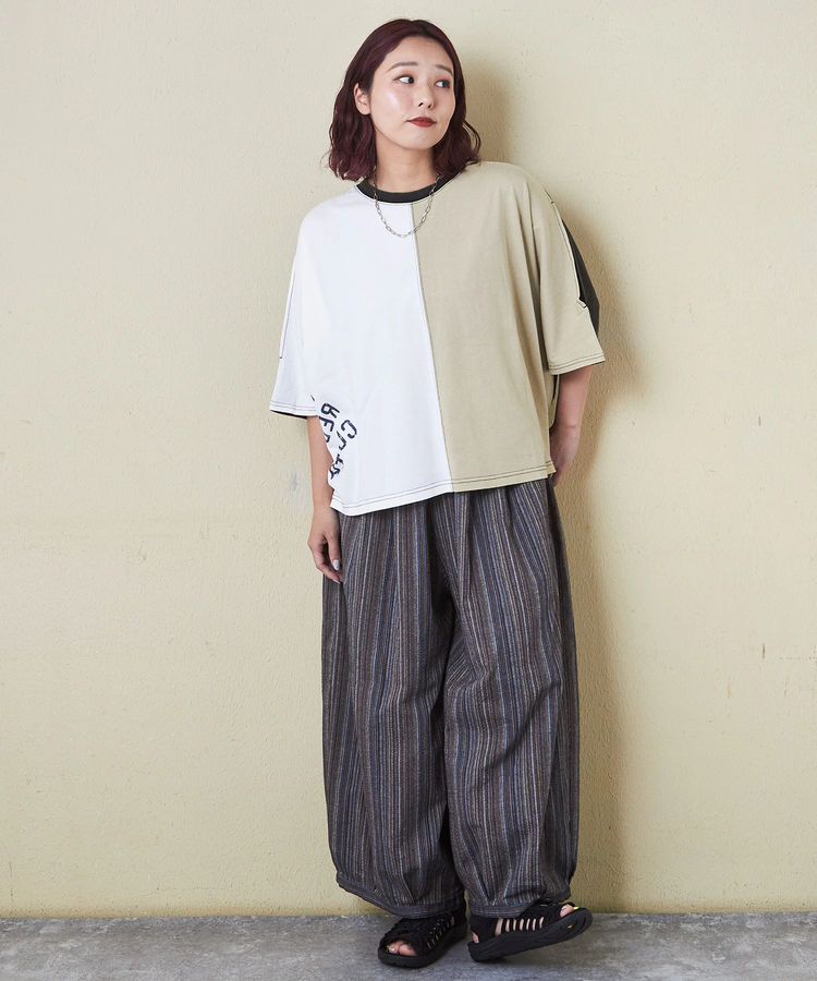 CUBE SUGAR(キューブシュガー) |26/-天竺 パウダー加工 2WAY スリーブ Tシャツ